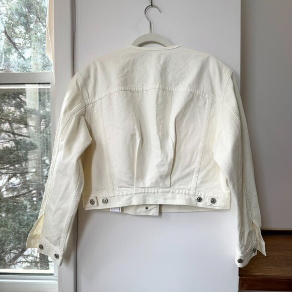 New Citizens of Humanity Renata Denim Jean Jacket Collarless White Pashmina - Picture 7 of 16